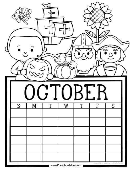 calendar template preschool