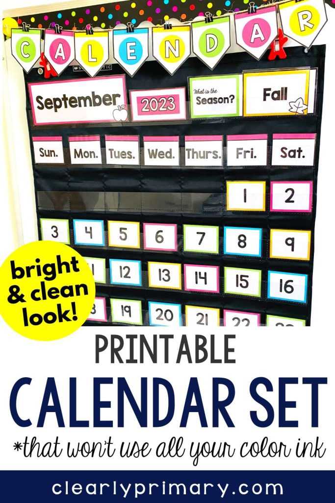 calendar template preschool