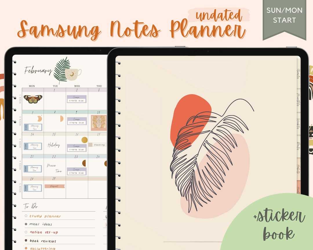 calendar template samsung notes