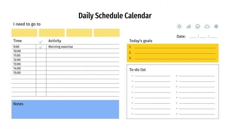 calendar template schedule