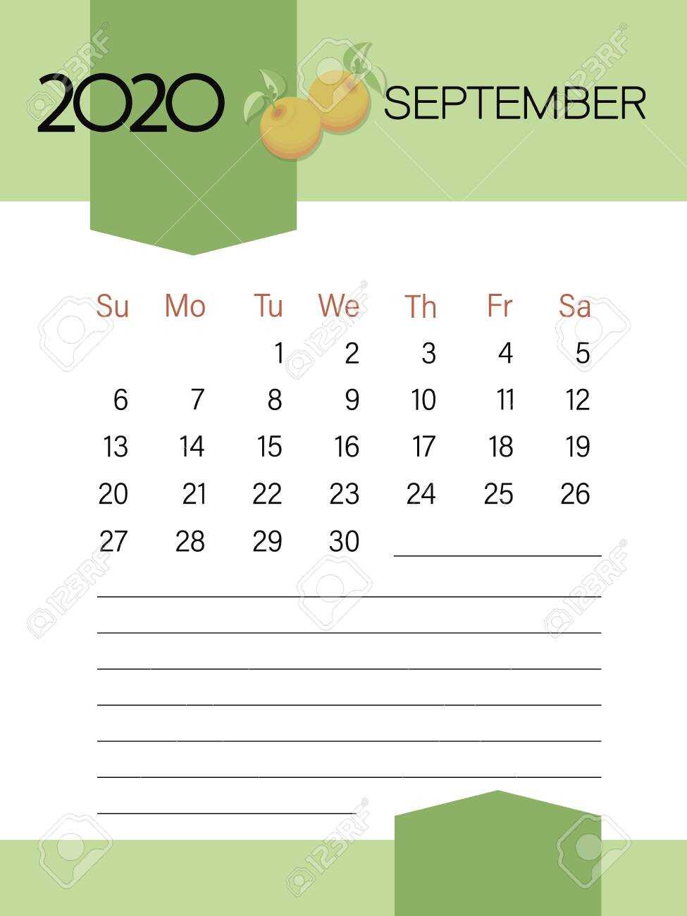 calendar template september