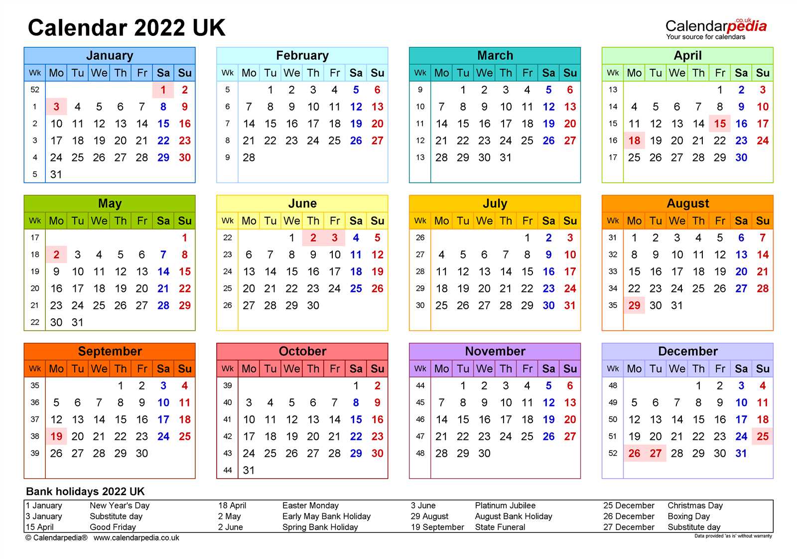 calendar template uk