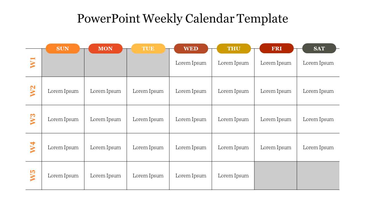 calendar template weekly