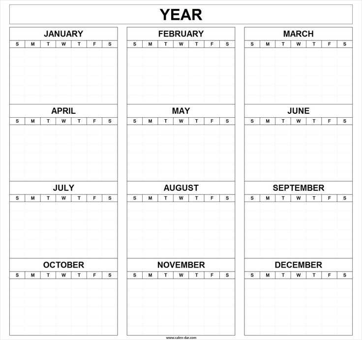 calendar template yearly