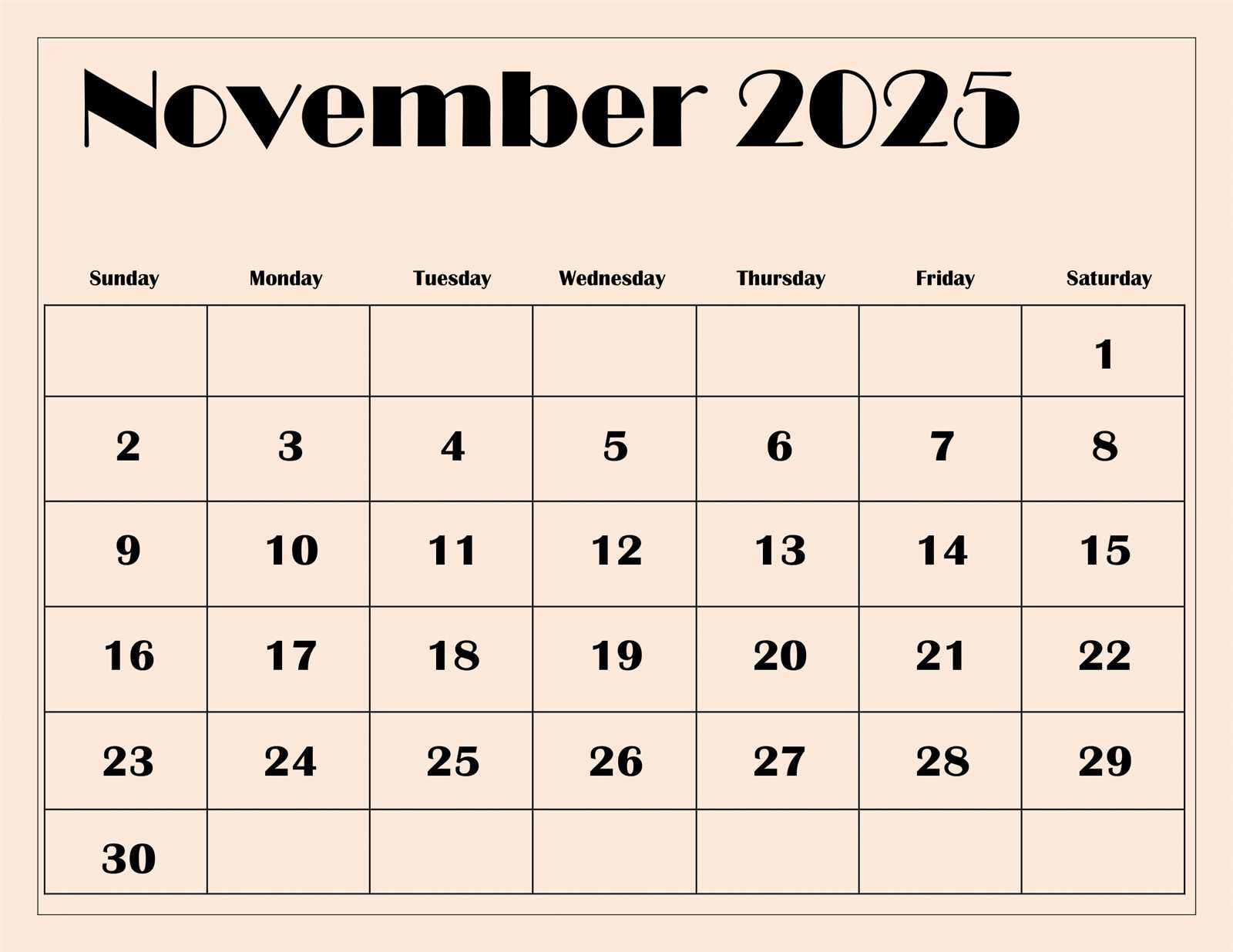 calendar templates november 2025