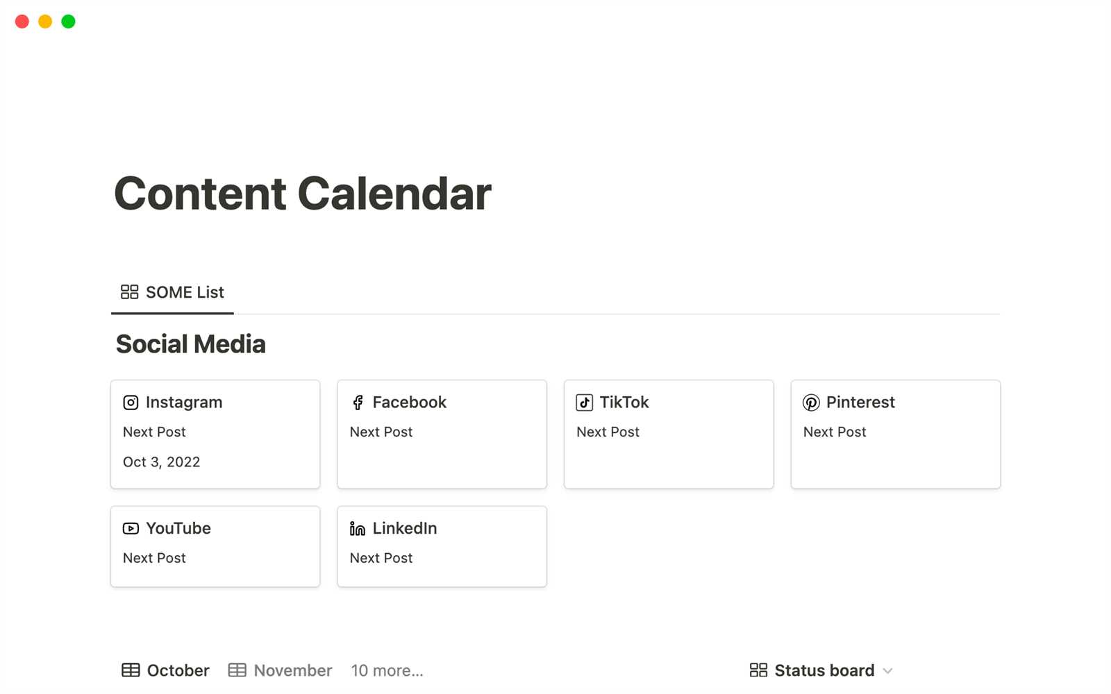 calendar view template