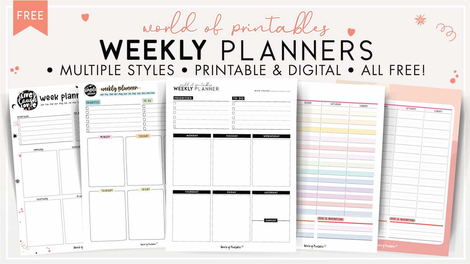 calendar weekly planner template