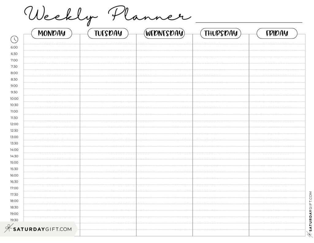 calendar weekly schedule template