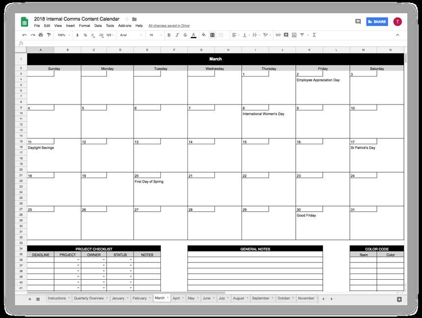 campus editorial calendar template