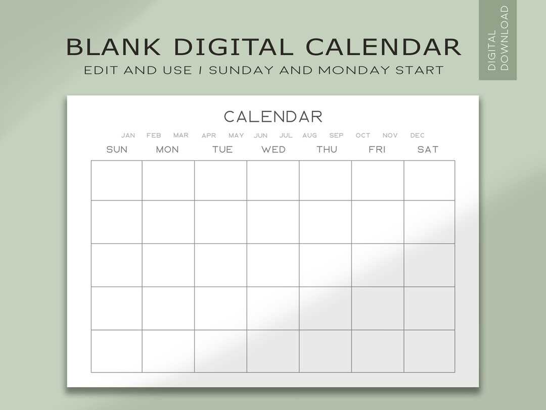 canon calendar templates