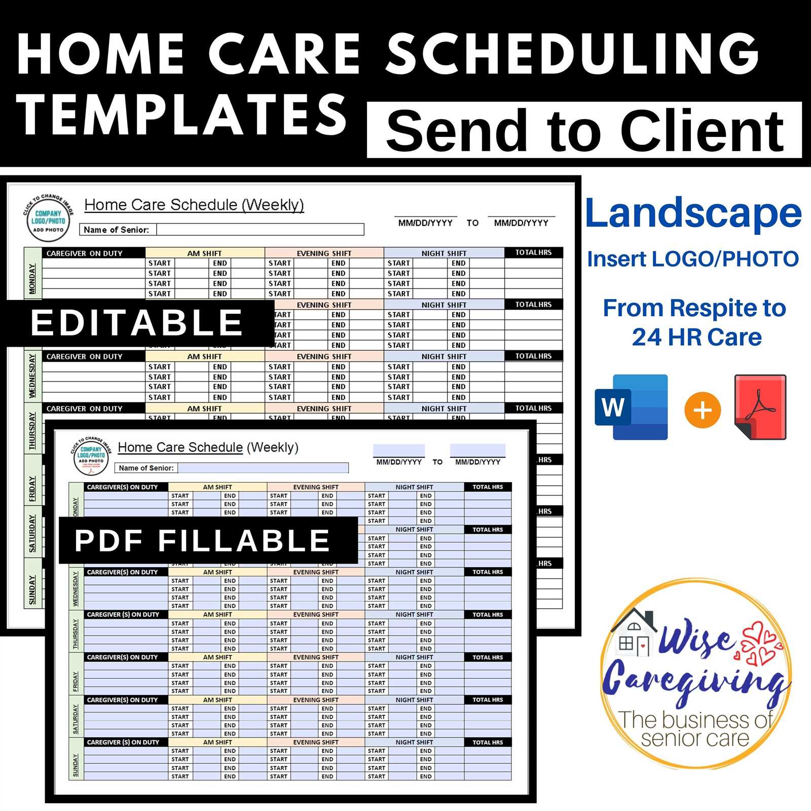 caregiver calendar template