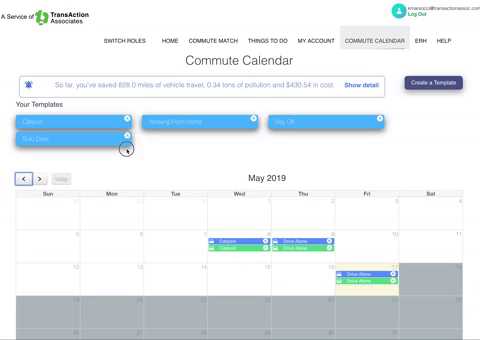 carpool calendar template