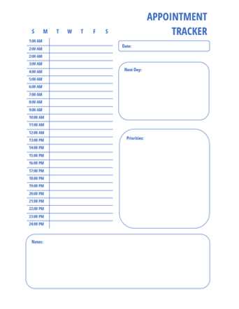 daily appointment calendar template