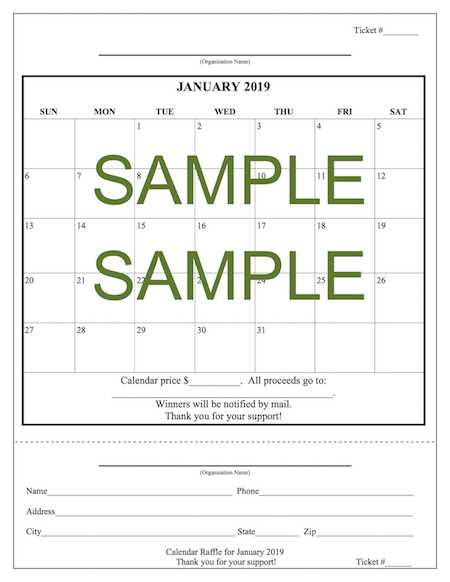 fill the calendar fundraiser template