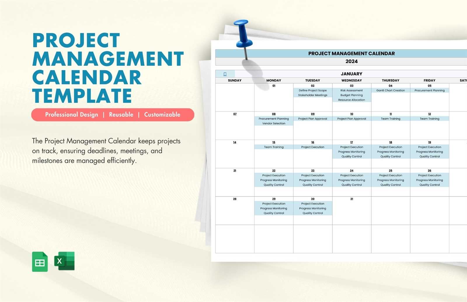 calendar project plan template