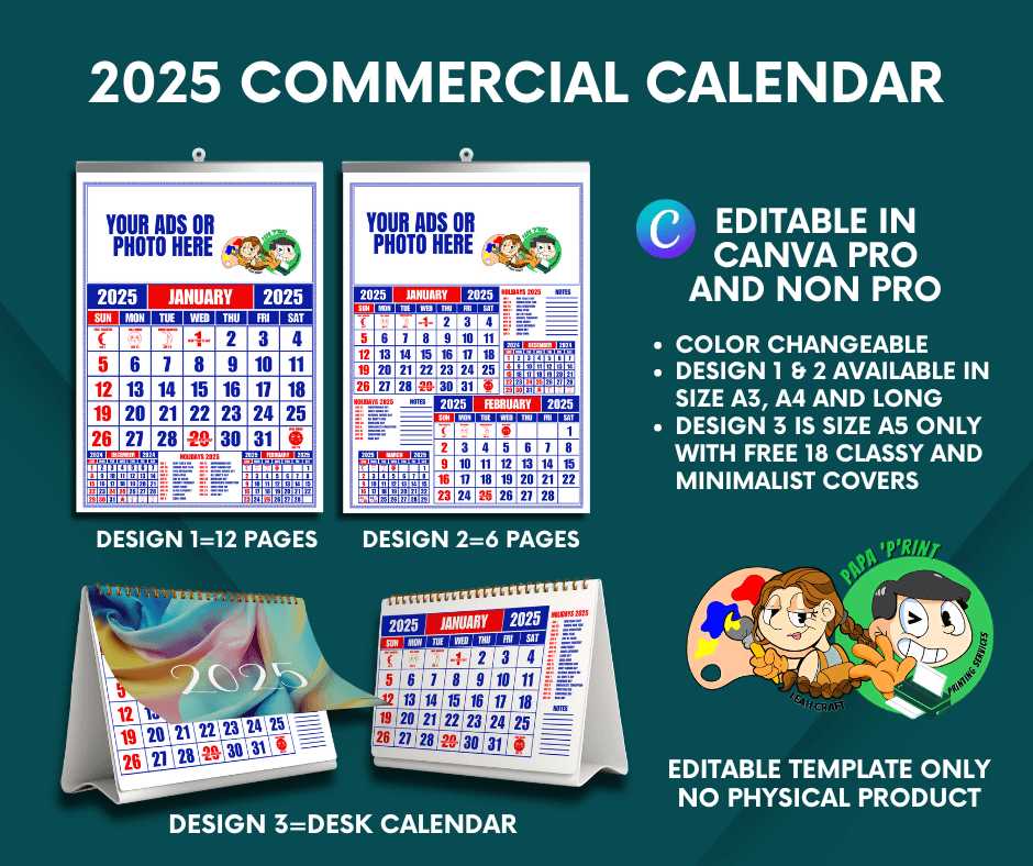 pocket calendar 2025 template