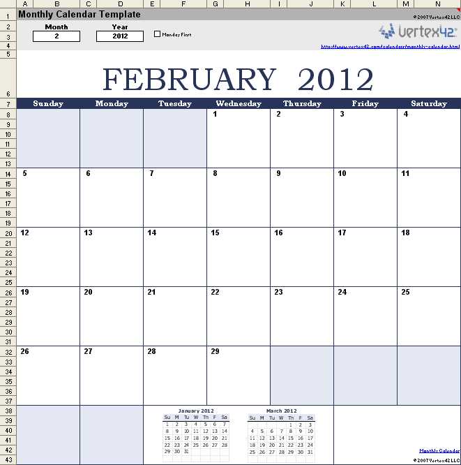 online calendar template editable