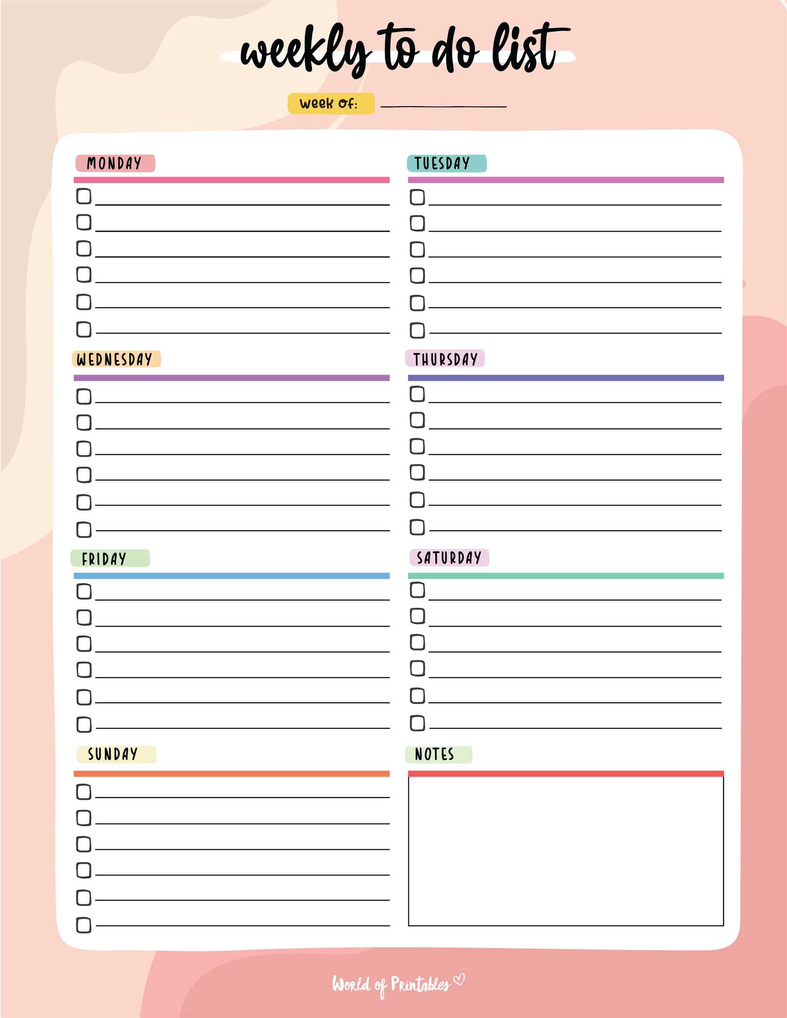 to do list weekly calendar template