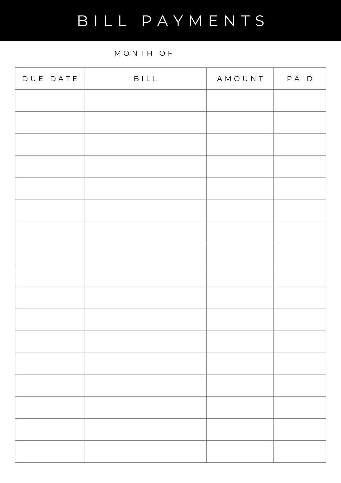 free budget calendar template