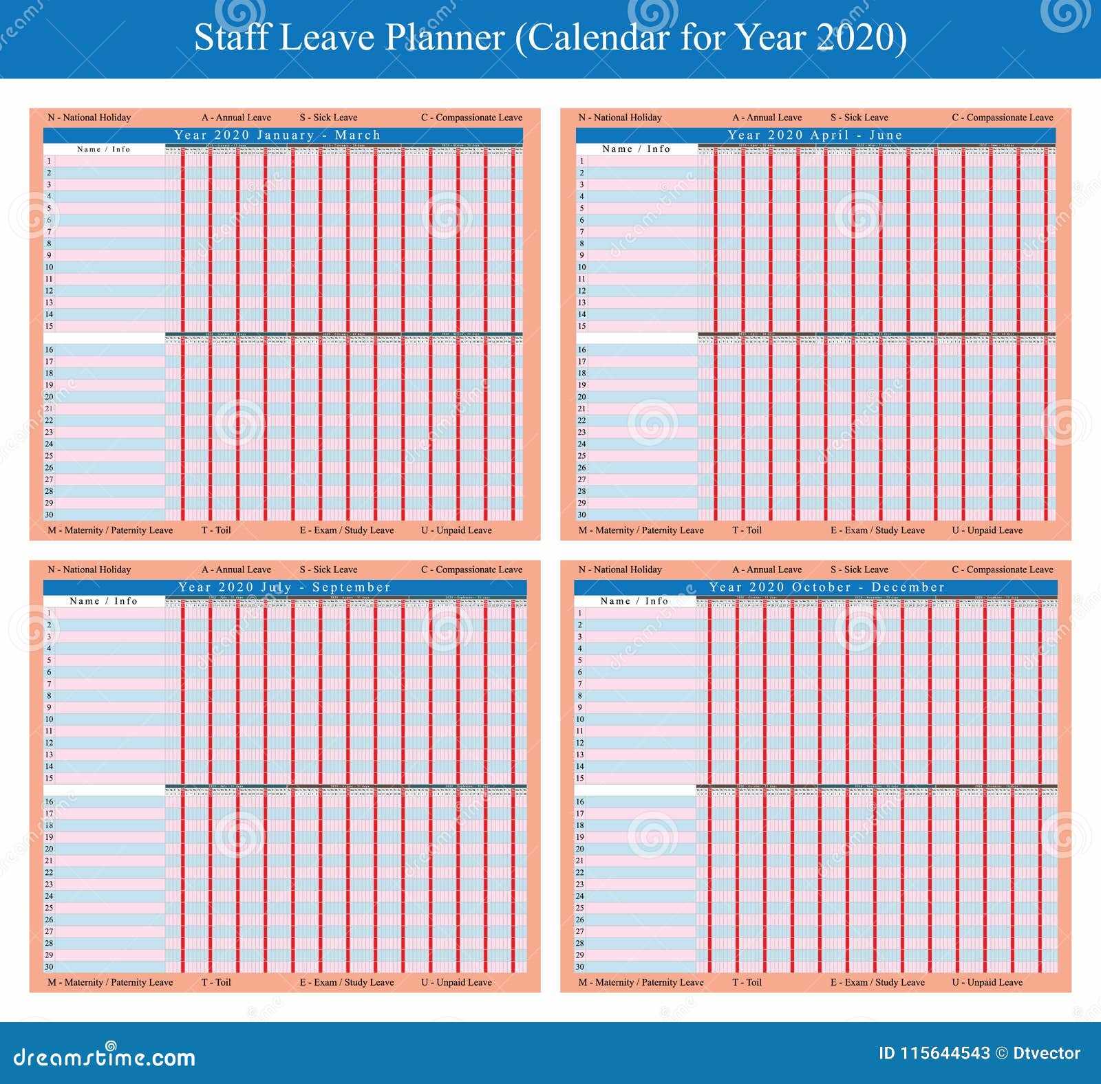 holiday planner calendar template