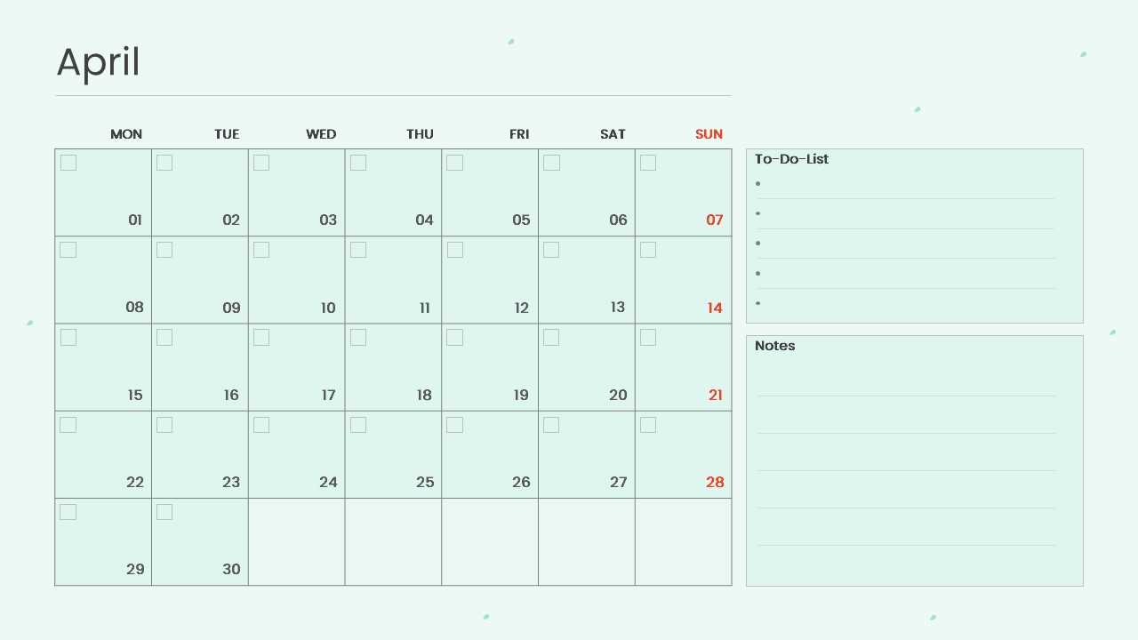 powerpoint weekly calendar template