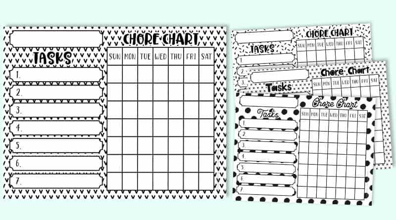 chore chart calendar template