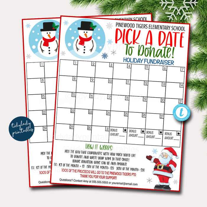 christmas holiday calendar template