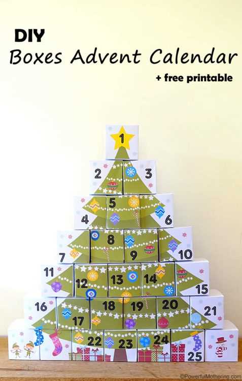 christmas tree advent calendar template