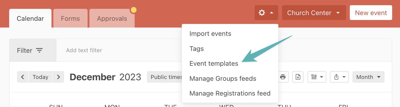 church event calendar template