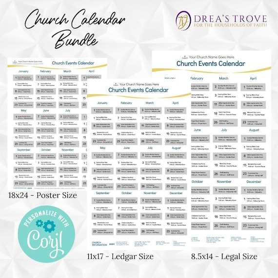 church event calendar template