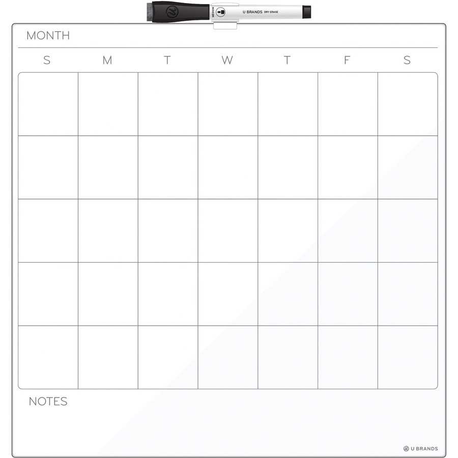 printable dry erase calendar template