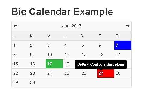 bootstrap calendar template free