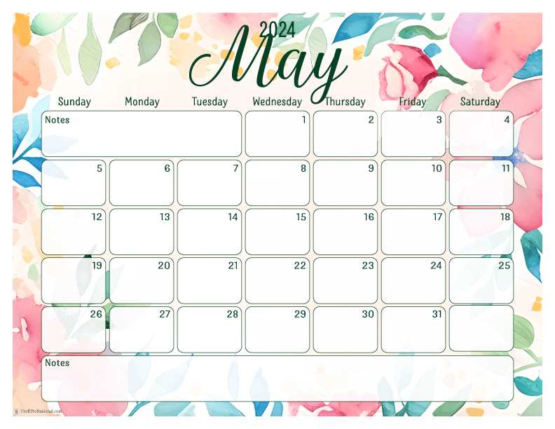 may calendar template