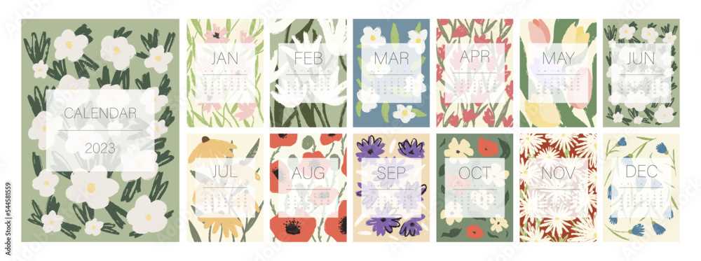 floral calendar template