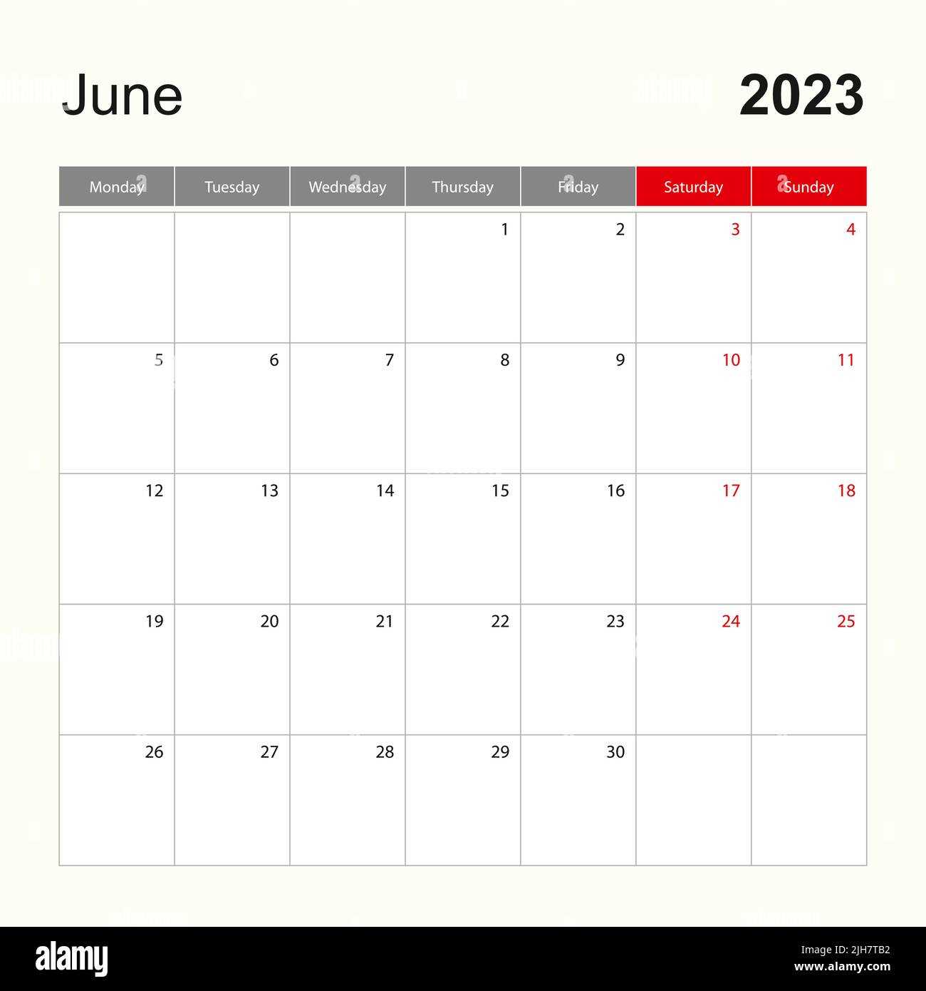 june calendar template editable