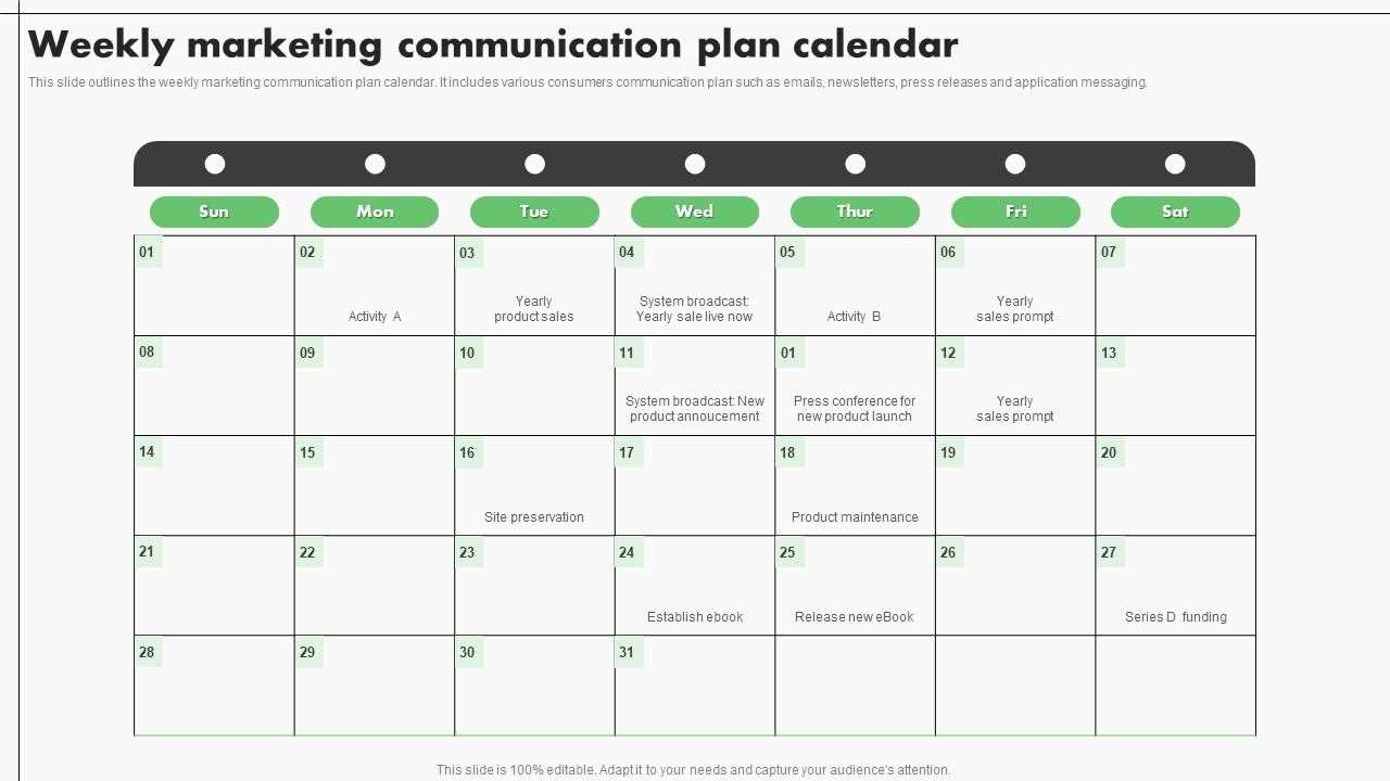 communication calendar template