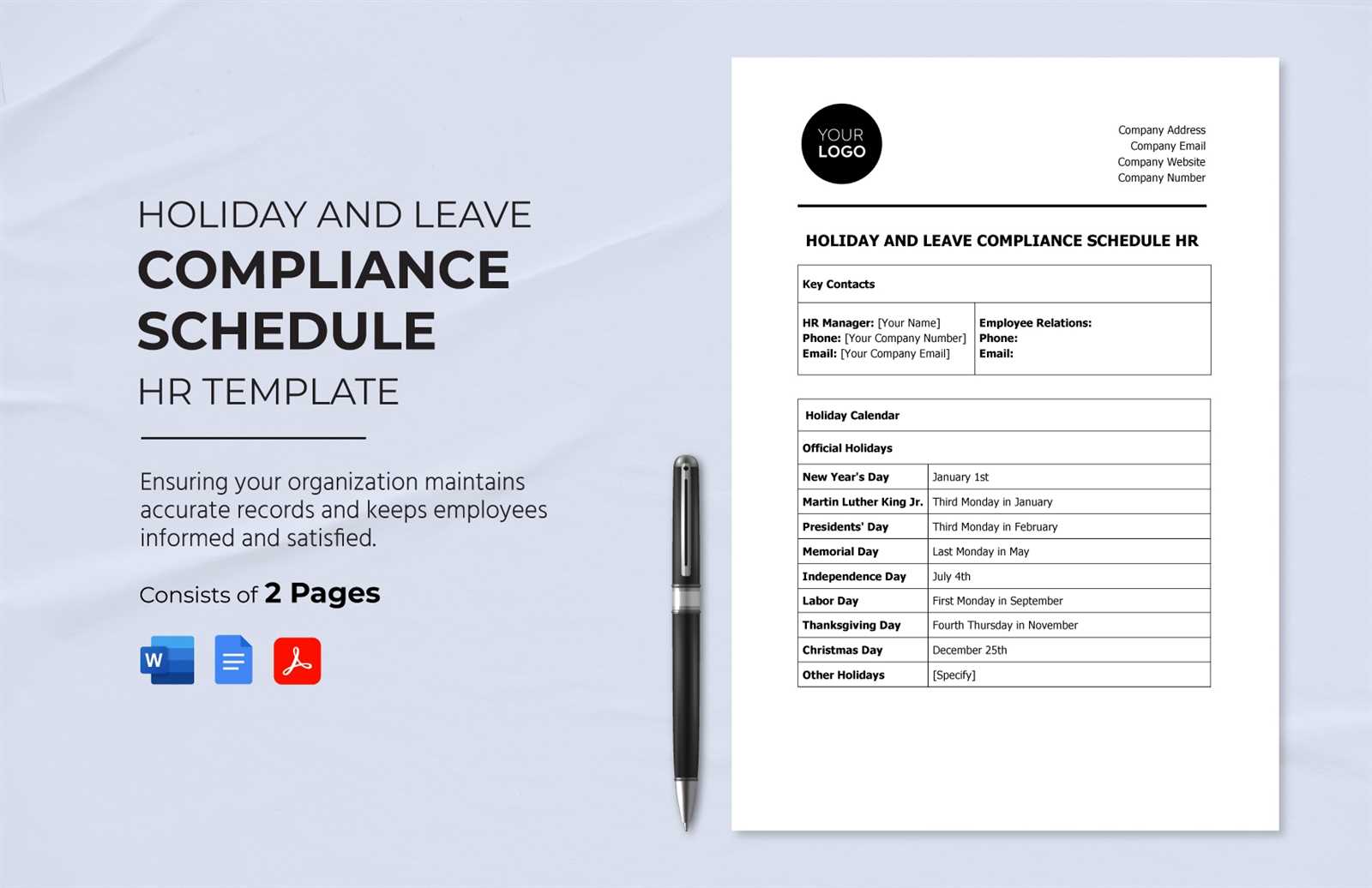 compliance calendar template