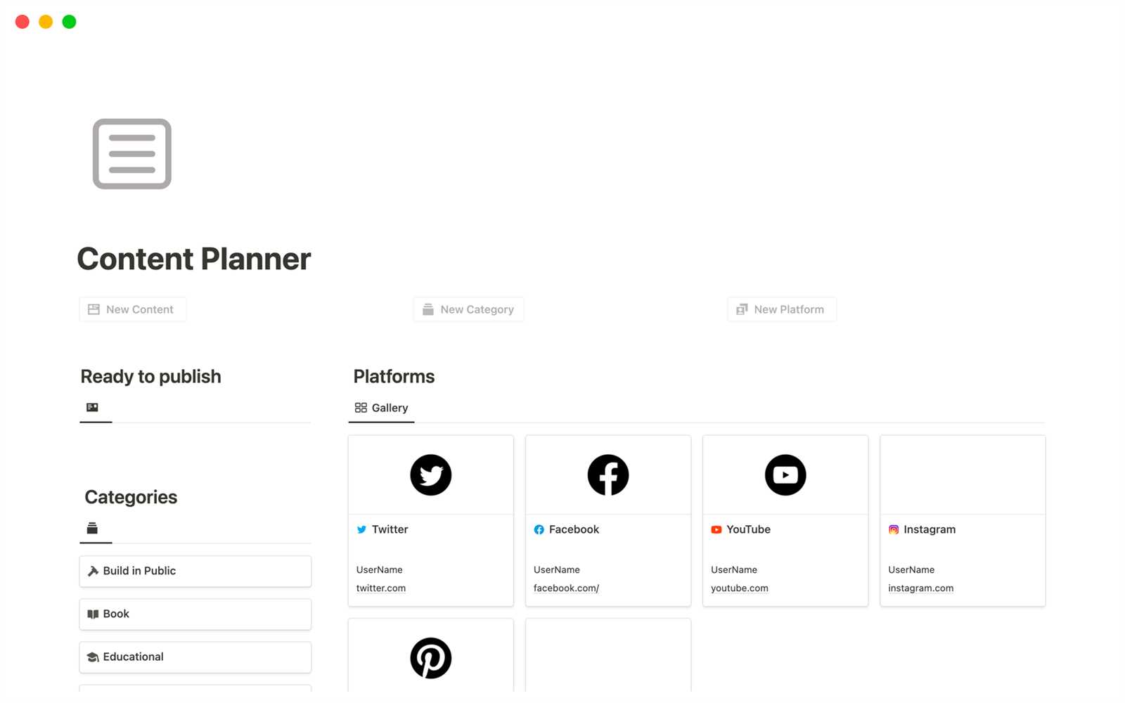 content calendar notion template