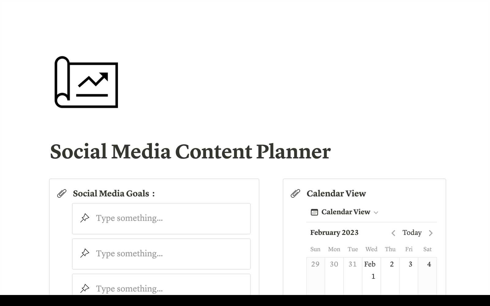 content calendar notion template