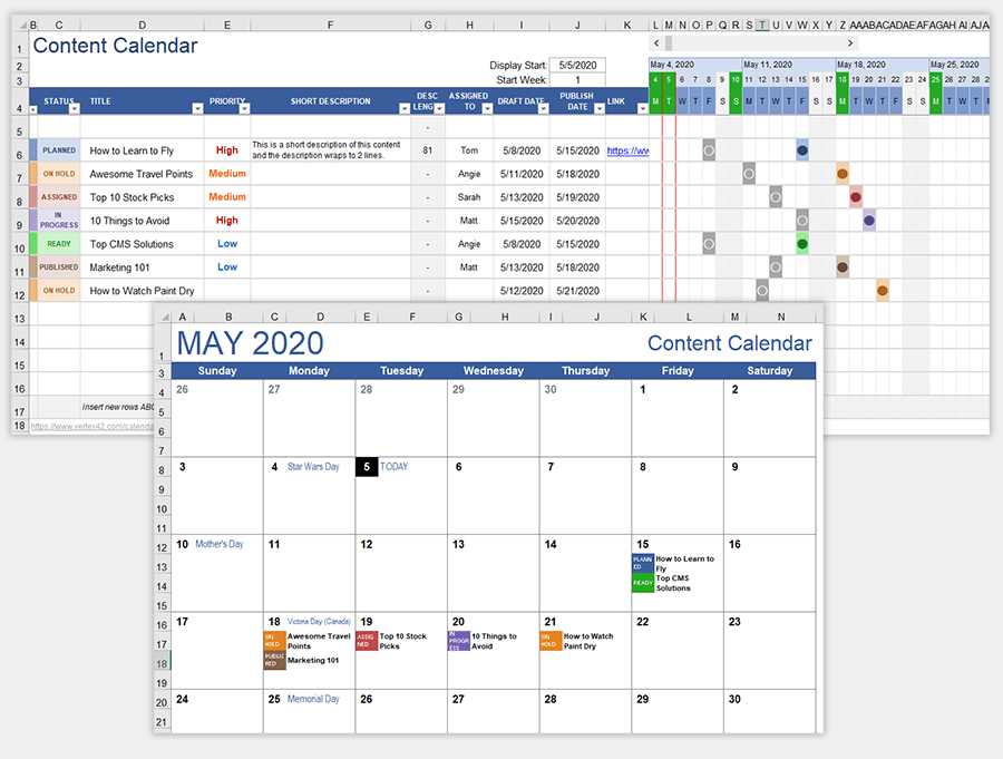 content calendar spreadsheet template