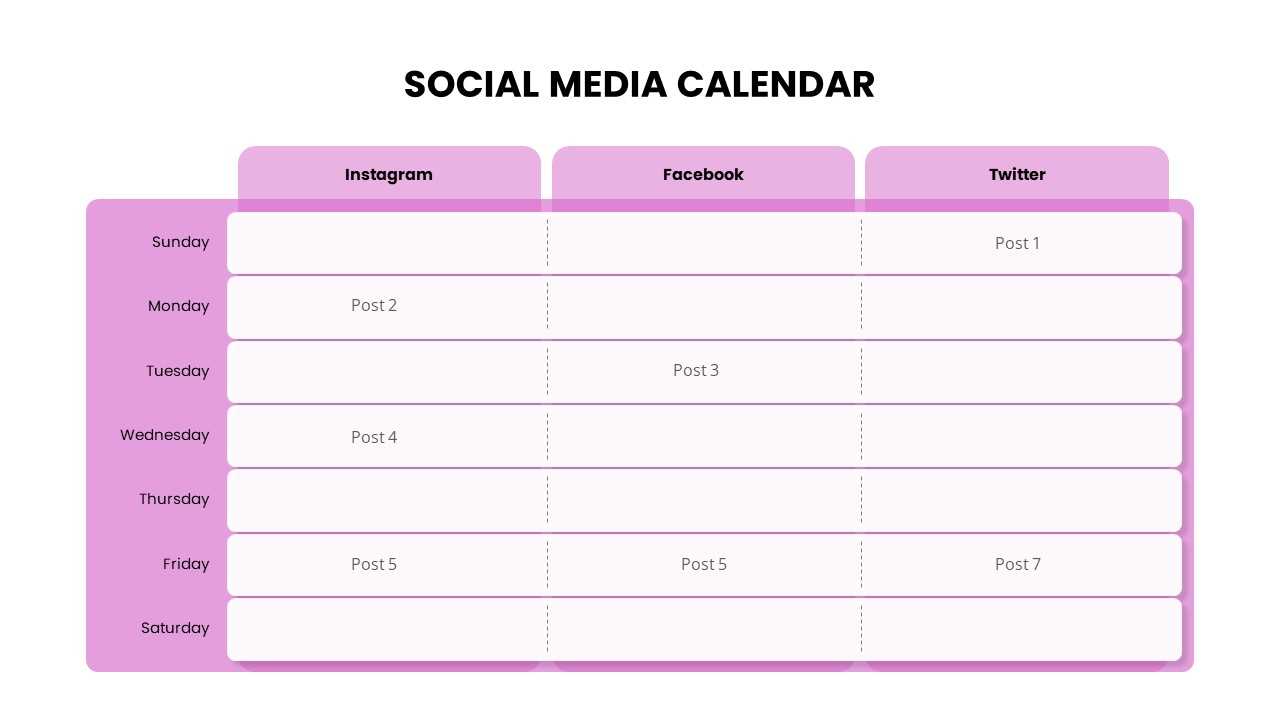 content calendar template for instagram