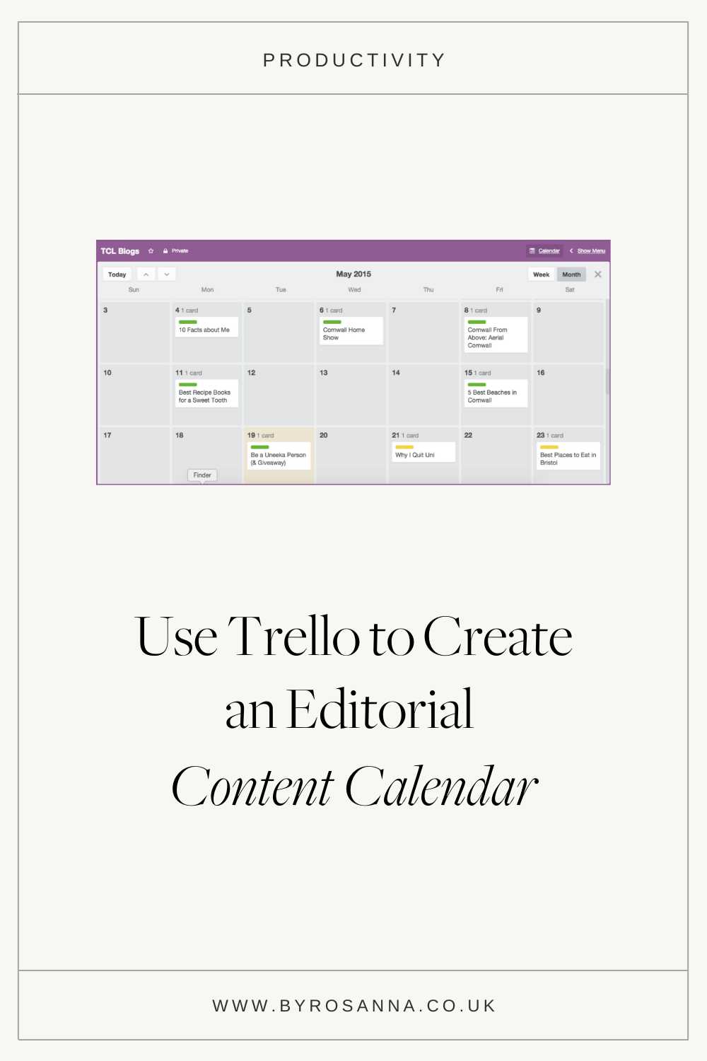 content calendar template trello