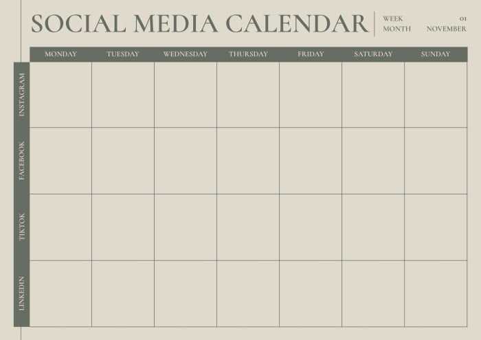 content creator calendar template free