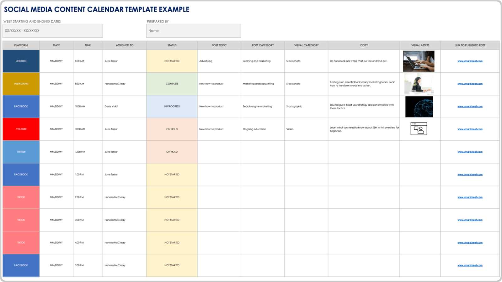 conversation calendar template