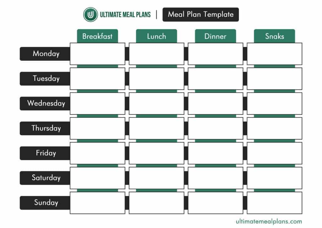 cooking calendar template