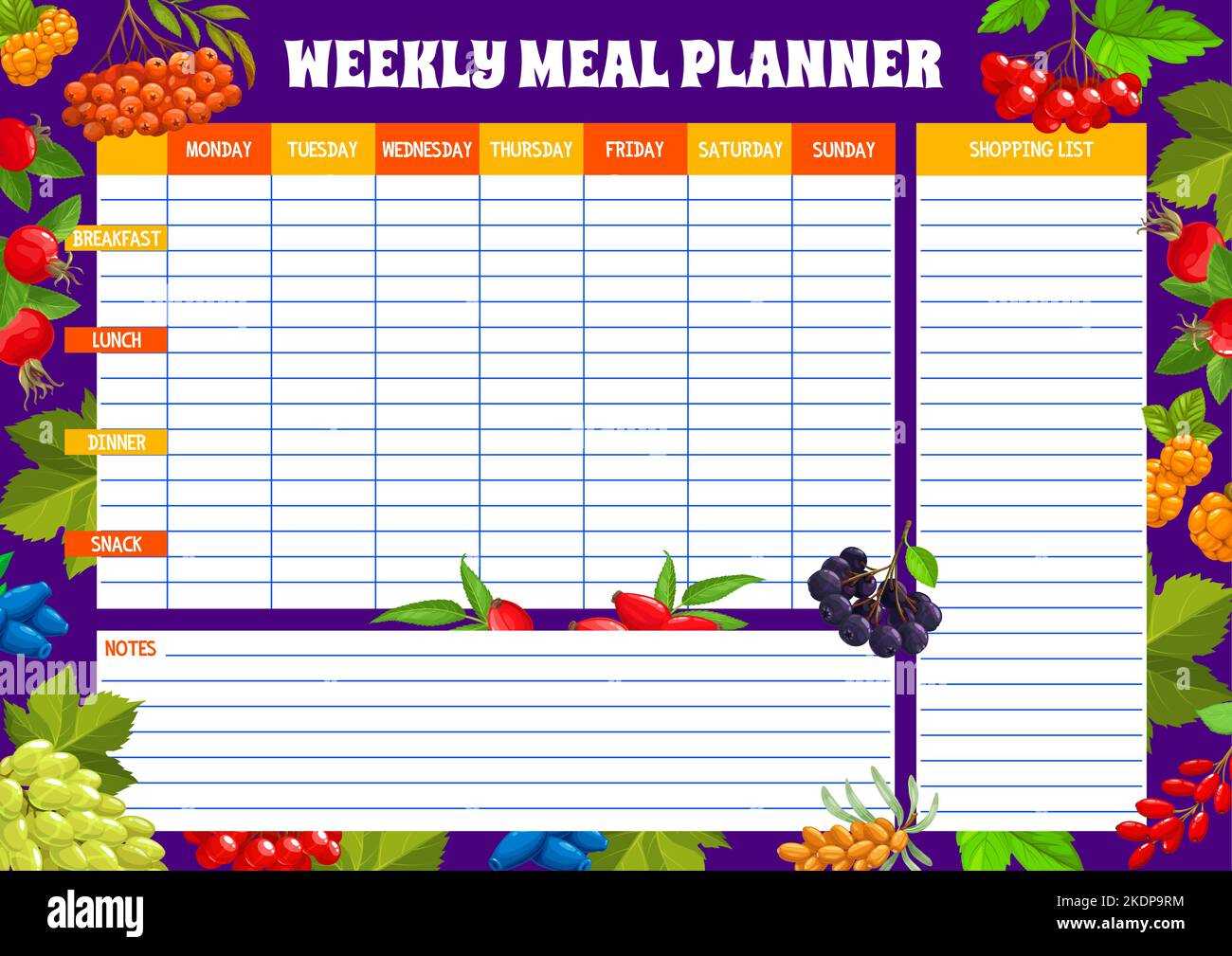 cooking calendar template