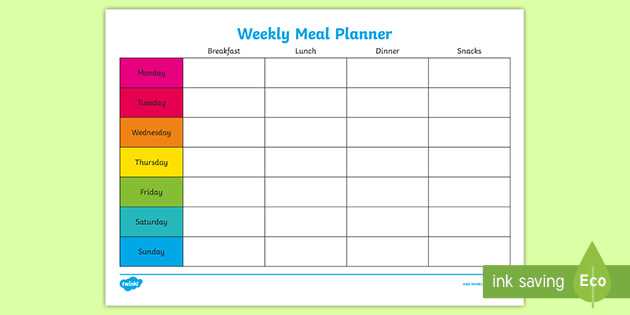 cooking calendar template