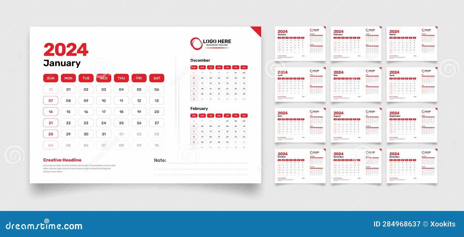 corporate calendar template