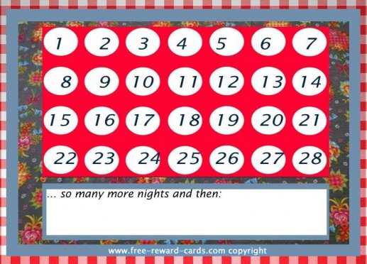 countdown chart free printable countdown calendar template