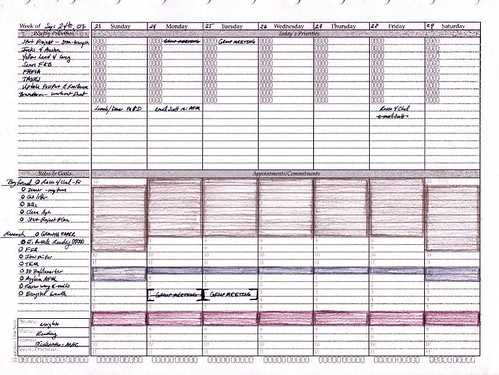 covey calendar template